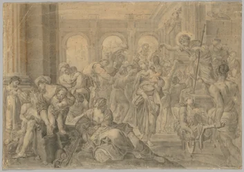 Kopia av Annibale Carraccis St. Roch Giving Alms, 1595 eller senare.