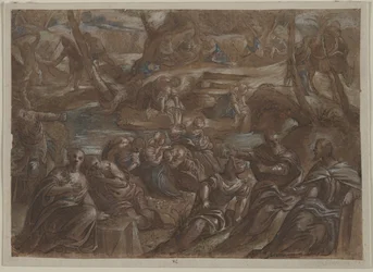 Kopia av Tintorettos Children of Israel Gathering Manna, efter 1594.