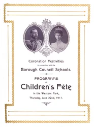 Kröningsfestligheter i samband med Borough Councils skolor, 1911, 1917.