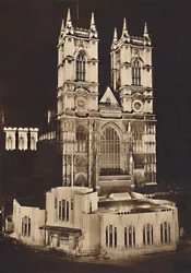 Festbelysning inför kröningen - Westminster Abbey, 1937