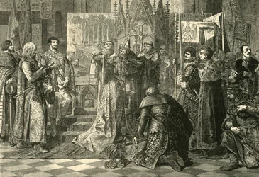 Kröningen i Kraków av Ludvig I av Ungern till kung av Polen, 1370, 1890.