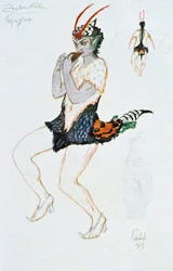 Kostymdesign för Papegeno, 1913