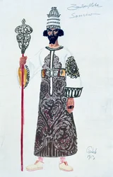 Kostymdesign för Sarastro, 1913