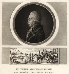 Greve Nicolas Luckner, fransk revolutionär general, Generalissime des Armees Francaises, avrättad 1794