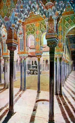 Lions domstol, Alhambra, Granada, Andalusien, Spanien, c1924