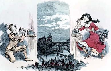 Uppvaktning per telefon över Paris, 1883