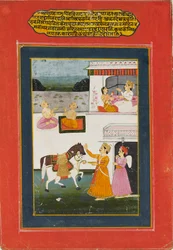 Hövlig scen från en Baramasa-serie, 1800-talet