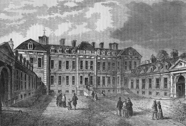 Courtyard of Montagu House, Great Russell Street, Bloomsbury, London, 1830 1878