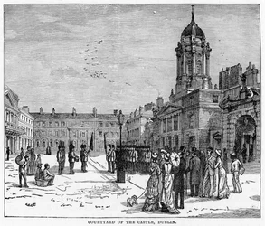 Borggården till slottet, Dublin, 1800-talet