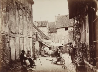 Gård med målare, sent 1860-tal.