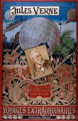 Omslag till From the Earth to the Moon and Around the Moon, av Jules Verne, c1896