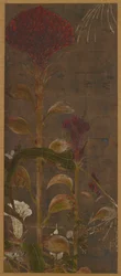 Coxcombs, majs och morgonhärligheter, Momoyama-perioden, 1568-1615.