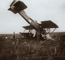 Kraschade flygplan, Tracy-le-Val, norra Frankrike, c1914-c1918