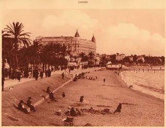 Croisette Promenade - Beach and Casino, Cannes, 1930.