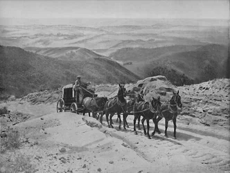 Korsa San Marcos Pass, Kalifornien, c1897.