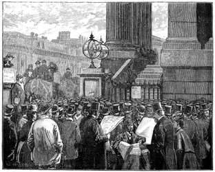 Folkmassa på Mansion House som läser bulletinen om prinsen av Wales sjukdom, 1871 1900