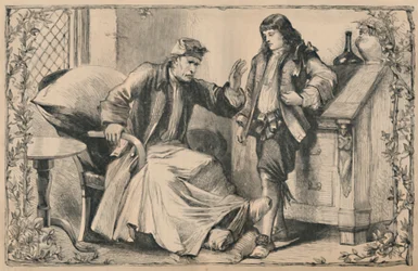 Crusoe Advised by his Father, c1870
