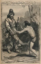 Crusoe och fredag, c1870