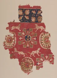 Gardinfragment med pantrar, 500-tal.