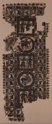 Gardinpanel med glada scener, 500-tal.
