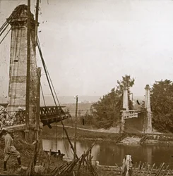 Skadad bro, Dormans, norra Frankrike, c1914-c1918