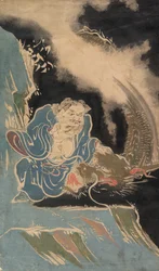 Daoist Immortal with Dragon, förmodligen 1800-talet.