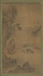 Daoistiska odödliga Li Tieguai tar emot en besökare, 1400-1500-talet.