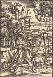 David spelar harpan, ca. 1500.