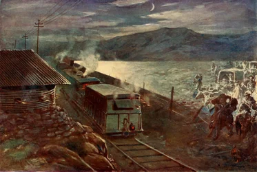"De Wets försök att korsa järnvägen", 1902.