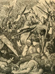 Harolds död i slaget vid Hastings, 1873.