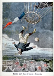 En aeronauts död över Beuzeville, Frankrike, 1899