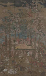 Den historiska Buddha Nehan-zus död, 1400-talet.