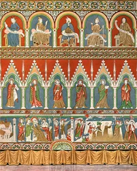 Decoration in Stora Råda Old Church, Västra Götaland, Sweden, 1928.