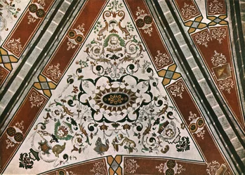 Dekoration i Saint-Martin-kyrkan, Lutry, Vaud, Schweiz, 1928.
