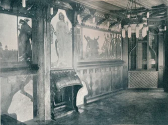 Dekorationer för ett musikrum av Fritz Erler, c1899