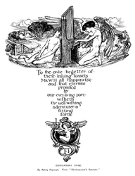 Dedikationssida från Shakespeares sonetter, 1899