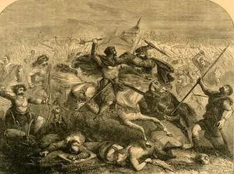 Saxarnas nederlag av Arthur, c1890.
