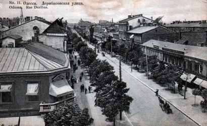 Deribasovskaya Street, Odessa, Ryssland, mitten av 1800-talet