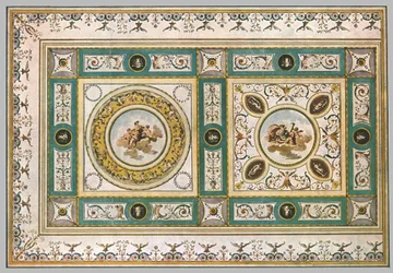 Design för ett tak i ett vardagsrum, Italien, 1928.