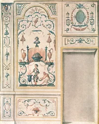 Design för en matsalsvägg, Frankrike, 1928.