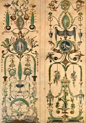 Design för en väggmålning, Frankrike, 1928.