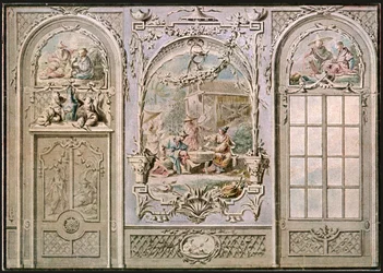 Design för väggdekoration, Italien, 1928.