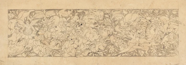 Design av sammanflätade djur och växter, 1700-1800-talet.