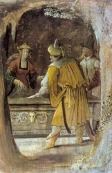 Detalj från altartavlan av St Anthony, 1500-talet
