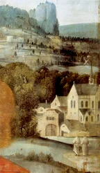 Detalj från altartavlan av St Anthony, 1500-talet