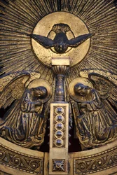Detalj av St Stephens bulgariska kyrka iconostasis Istanbul Turquie