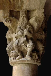 Detalj av en huvudstad i klostret Sant Pere de Galligants, 1100-talet