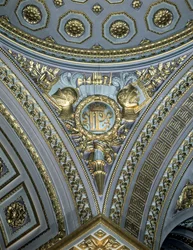 Detalj av ett hänge i en kupol, Galerie des Batailles, Chateau de Versailles, Frankrike