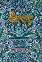 Detalj av en kakeldesign i Nabeul, Tunisien