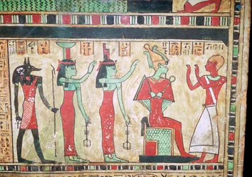 Detalj av en egyptisk begravningsplatta
